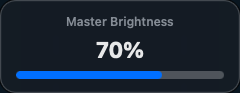 MoniBridge OSD showing Master Brightness at 70%